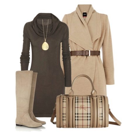 Beige and brown dress accessories