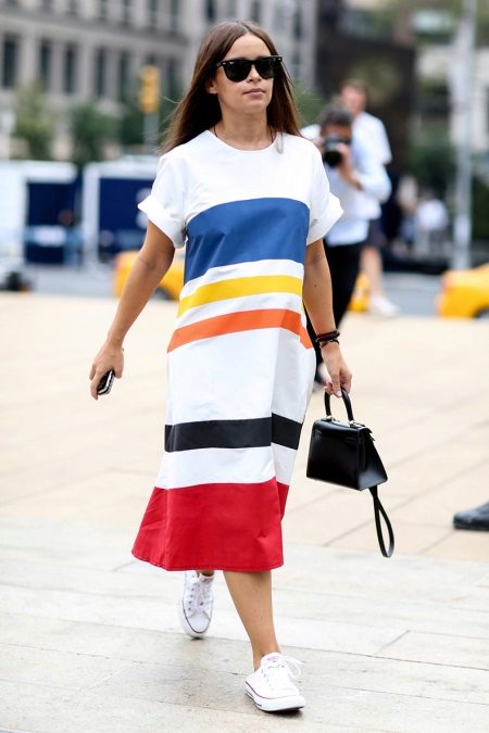 Maternity Dress with White Sleepers