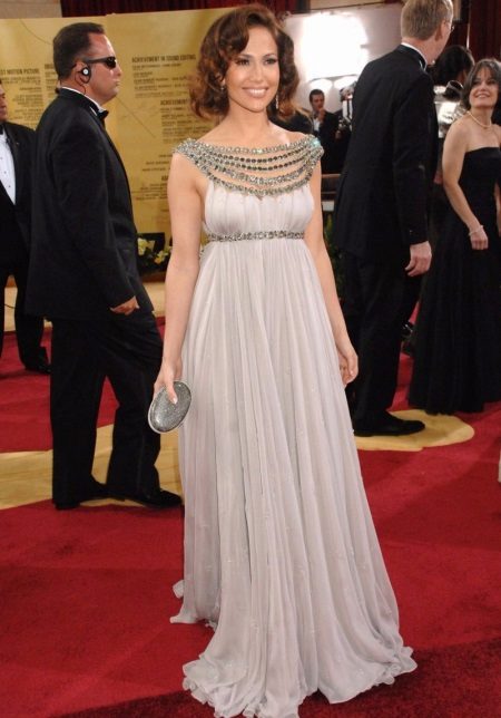 Elegant dress in the Greek style for pregnant women for a wedding