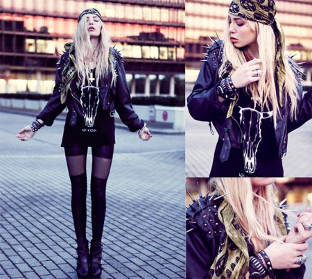 Bandana to dress in rock style