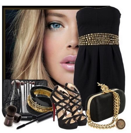 Selection of accessories for black dress