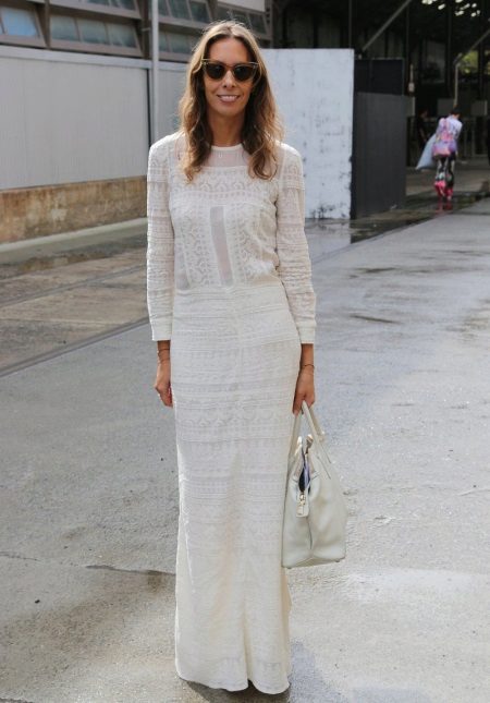 Cotton white long dress