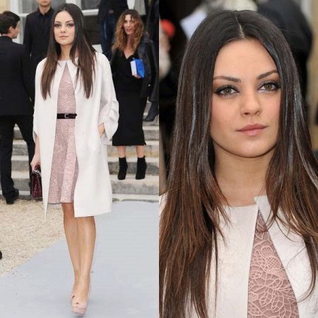 Pink dress with white jacket