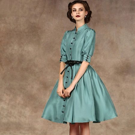 A-line silk short dress