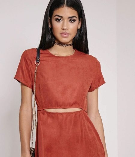 Makeup for terracotta dress for a brunette - Smoky Ace