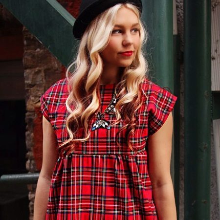 Red Check Dress Decoration