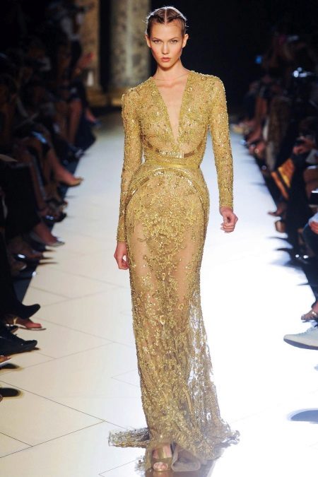 Dress in gold lace