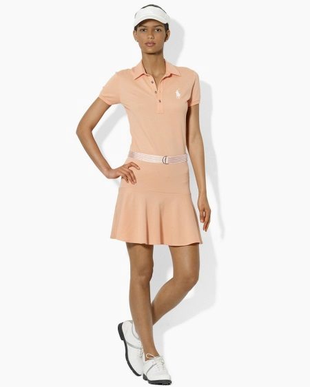 Semi-surround beige polo dress