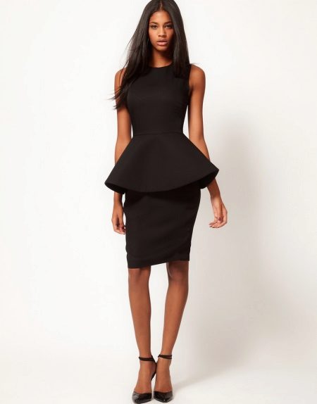 Dress from costume fabric with basky