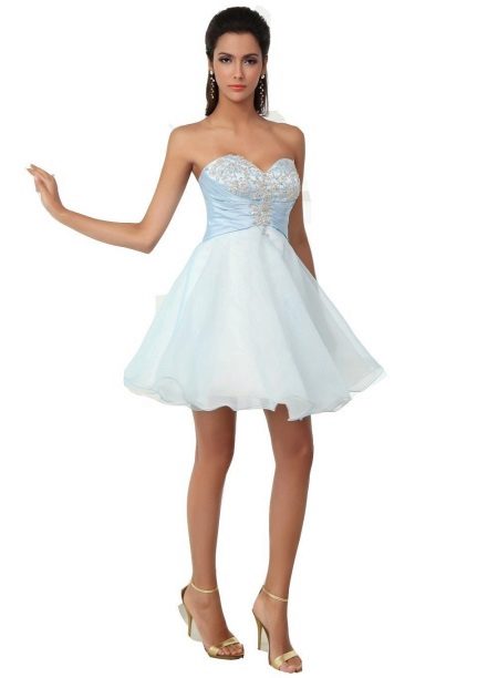 Dress with a short fluffy skirt and a corset