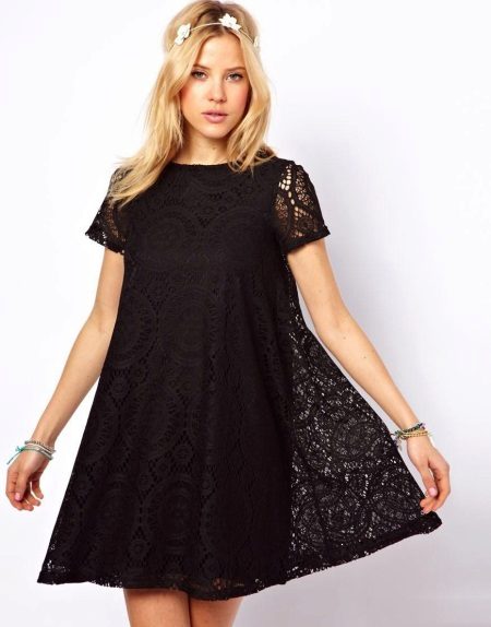 Double A-line Dress with Lace Top