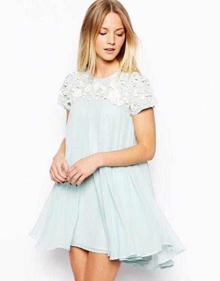 Dress trapezium pale blue