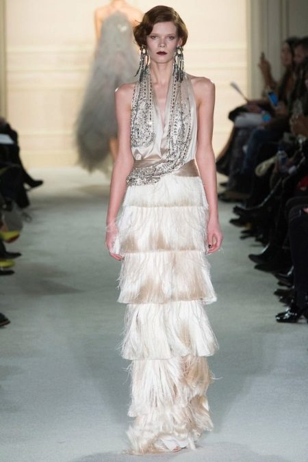 Chicago style dress with fringe and beads
