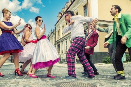 The dress for the wedding is stylish