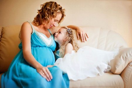 Dress sundress without sleeves for a pregnant woman