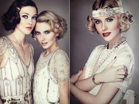 Hairstyle for a dress in the style of gatsby