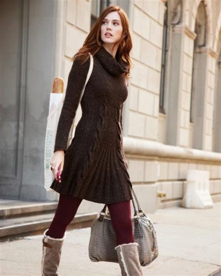 Warm casual brown dress