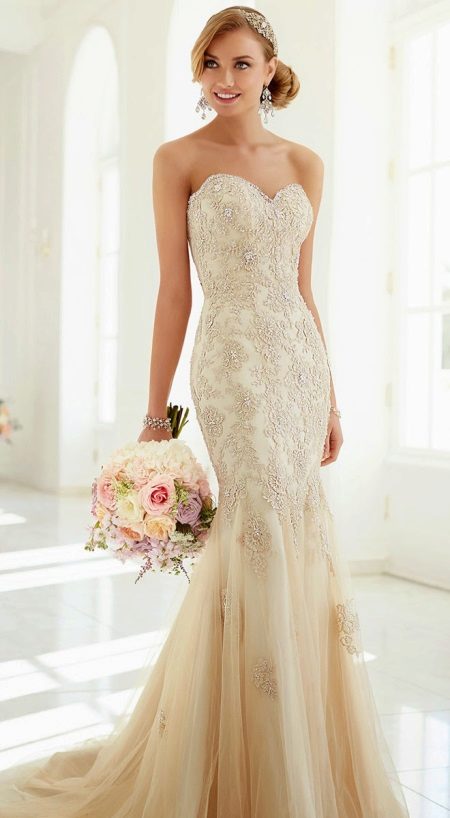 Mermaid wedding dress ivory color