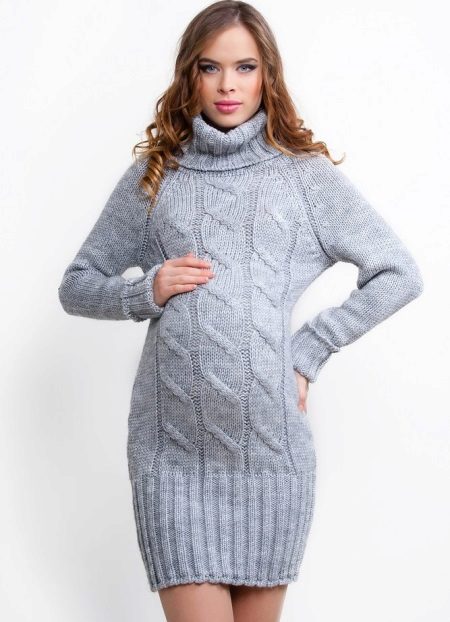 Knitted dress sweater for pregnant women