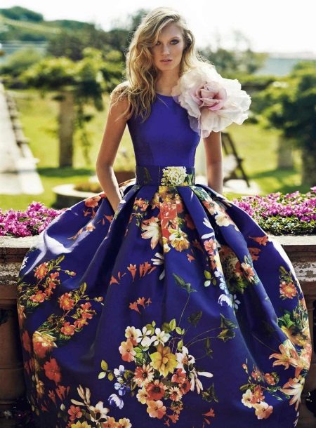 Evening fluffy spring dress