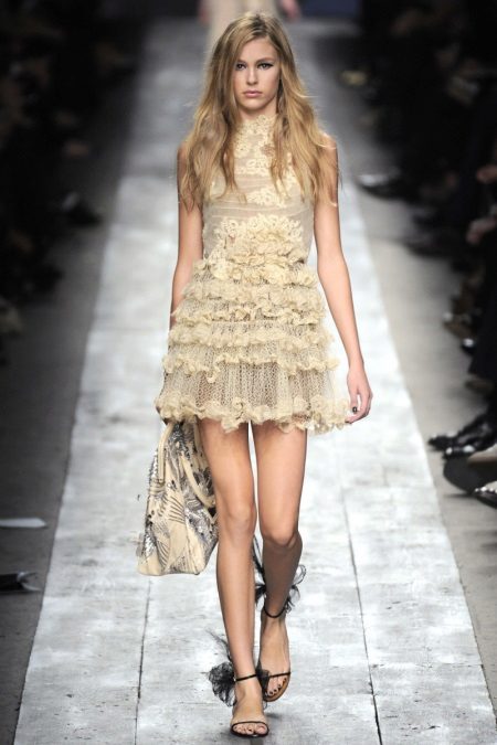 Combined knitted dress