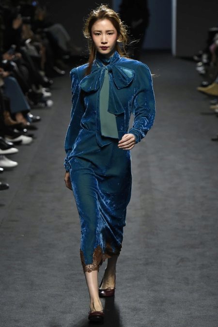 Autumn dress from velvet