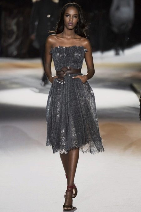 Strapless dress gray