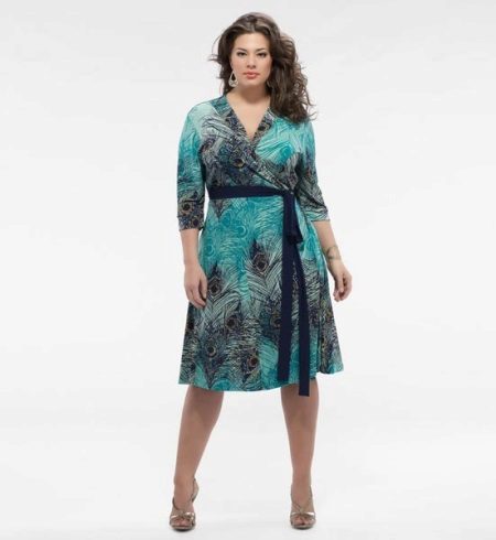 Print dress robe for obese women