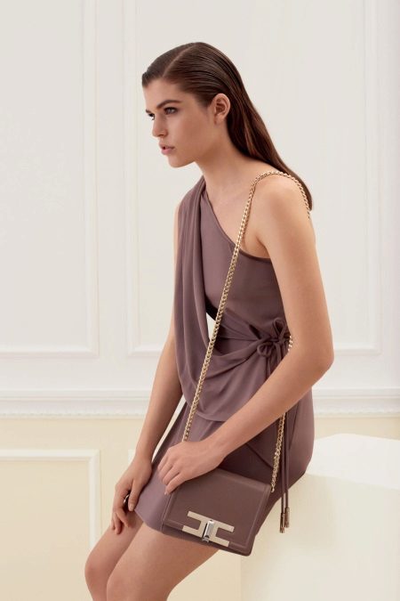 Jersey dress with one shoulder