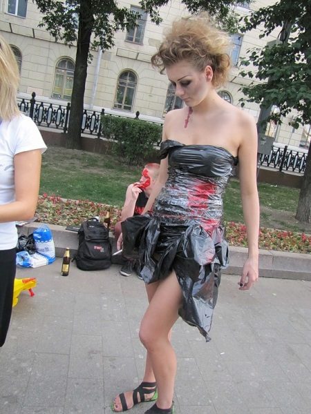 Trash bag dress short