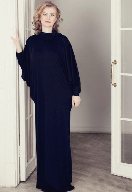 Long navy bat dress