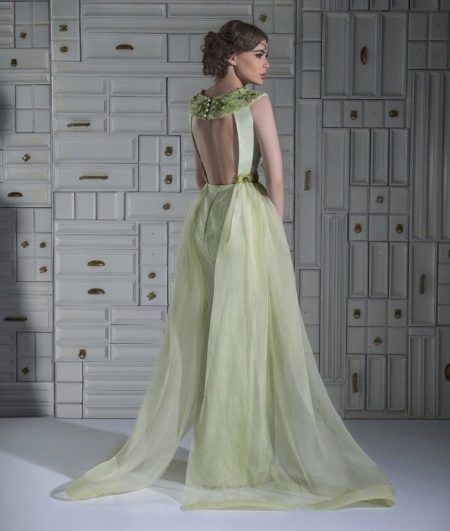 Green dress with open back