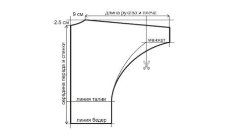 Pattern dress with a bat sleeve