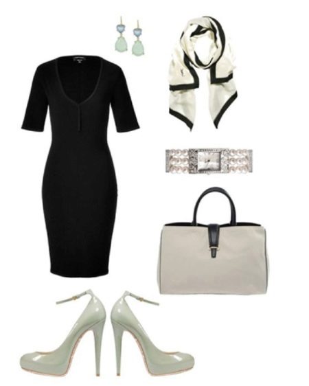 Silver accessories for black little dress