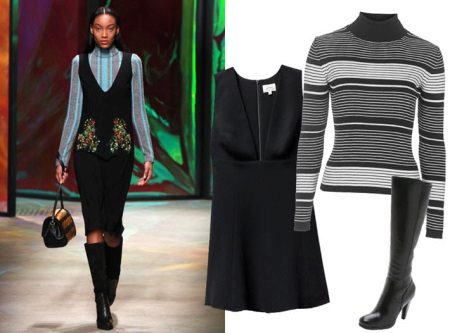 Turtleneck to black dress