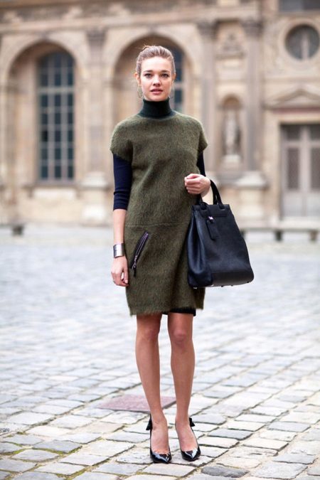 Turtleneck to short dress