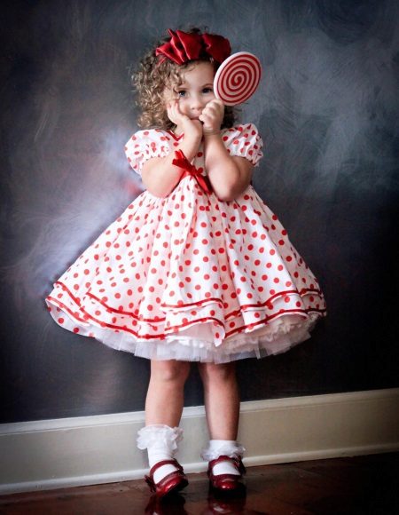 A-line dress short for a girl with a high waist