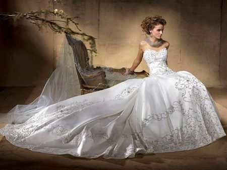 Chic Brocade Wedding Dress