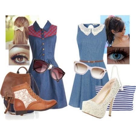 Accessories for denim short dresses