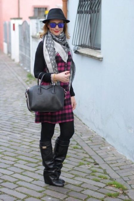 Jacket to check shirt dress