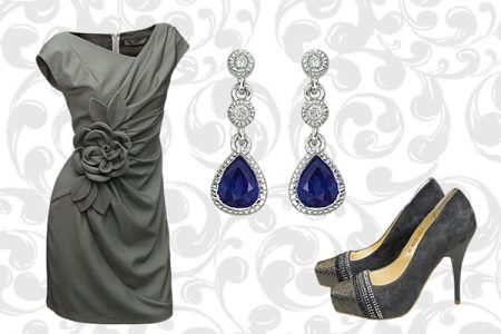 Blue dress to gray dress