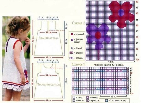 The scheme to knit dress Flower