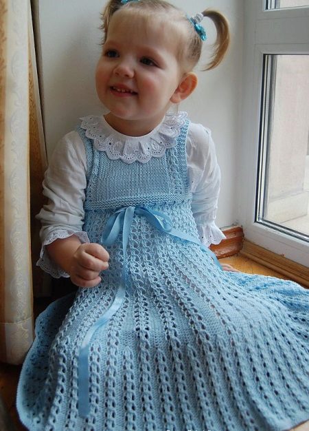 Summer knitted dress for girls