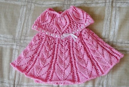 Knitted dress for girl 1 year knitting