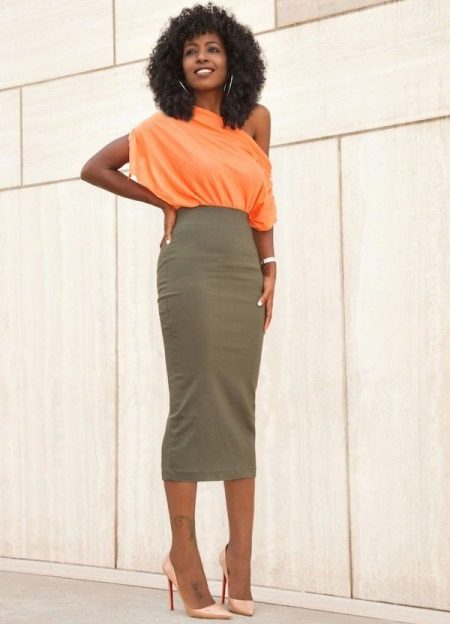 High Waist Pencil Long Skirt