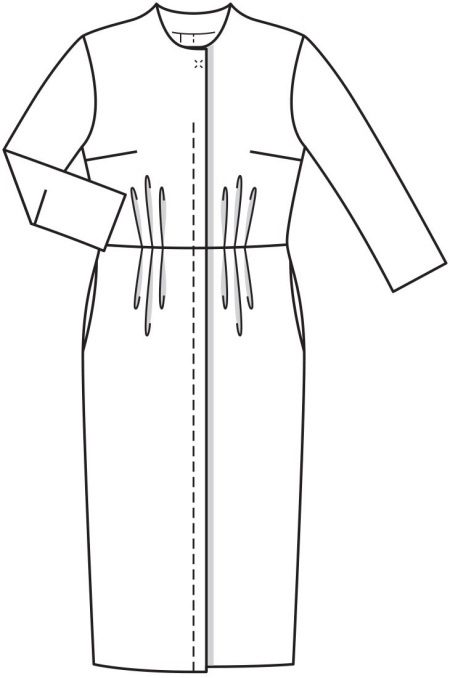 Technical drawing vintage dress