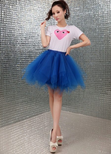 Short fluffy blue skirt tutu