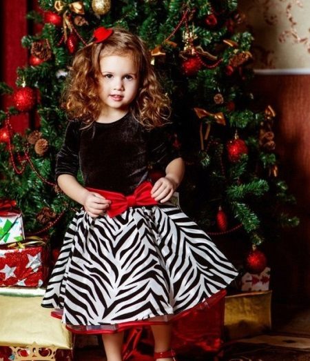 Christmas dress for girls black and white