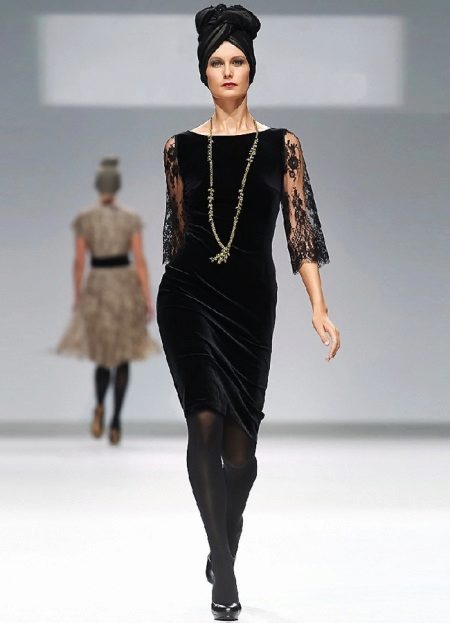 Dress from velor with decorations