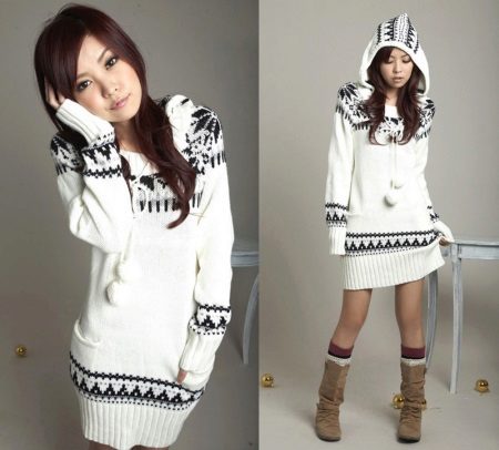 Winter dress sweater for girls